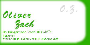 oliver zach business card